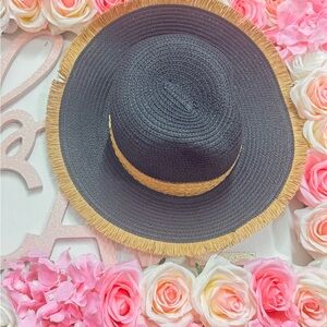 Elegant Black and Gold Women's Sun Hat